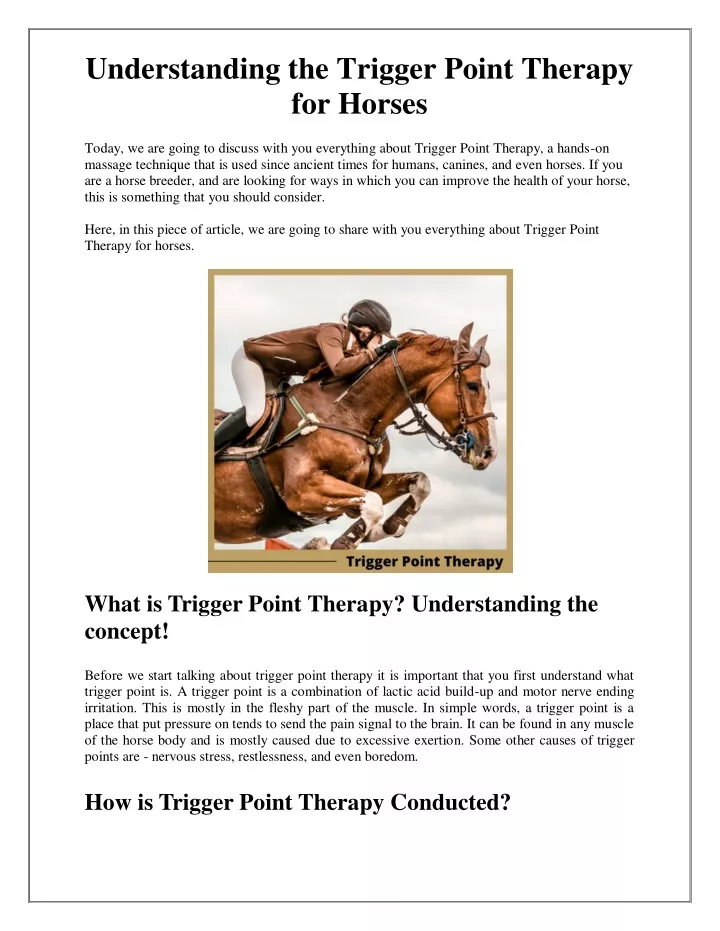 understanding the trigger point therapy