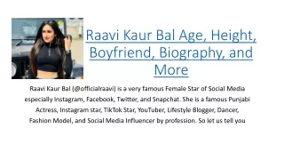 raavi kaur bal age height boyfriend biography