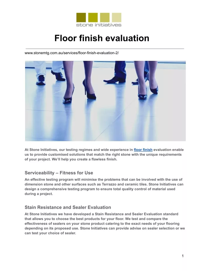 floor finish evaluation