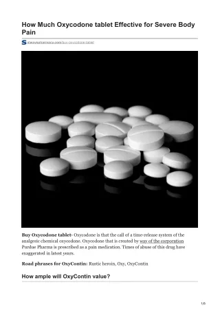 how much oxycodone tablet effective for severe