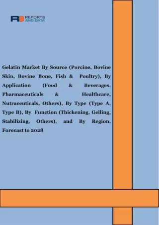 Gelatin Market To Reach USD 687.01 Million By 2028