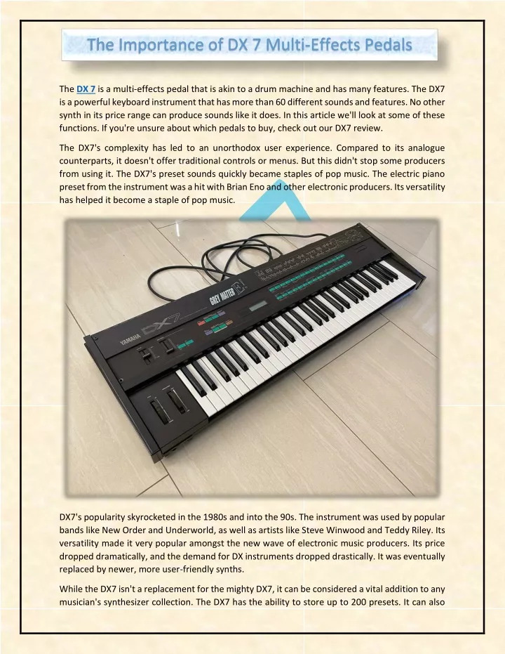 the importance of dx 7 multi effects pedals