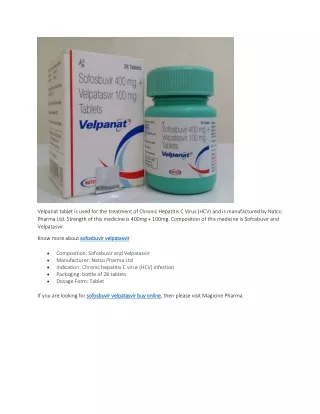velpanat tablet is used for the treatment