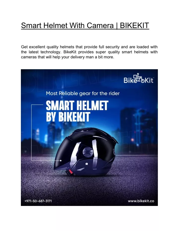 smart helmet with camera bikekit