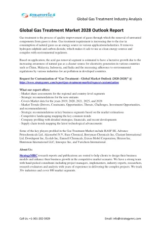 2028 Gas Treatment Market Country & Regional Analysis