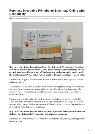 purchase inject able primobolan enanthate online