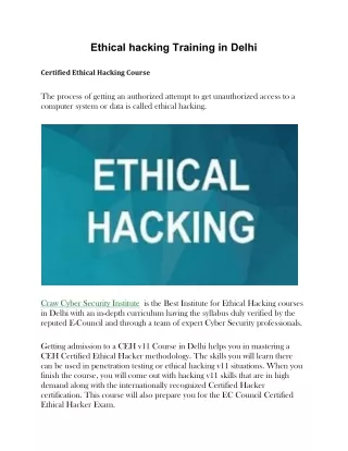 ethical hacking training in delhi