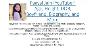 Paayal Jain (YouTuber) Age, Height, DOB, Boyfriend, Biography, and More