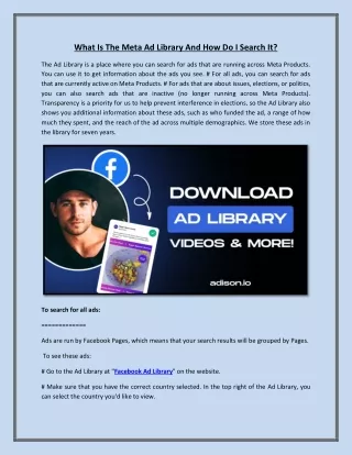 what is the meta ad library and how do i search it