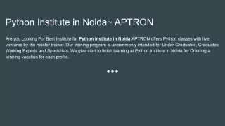 Python Institute in Noida