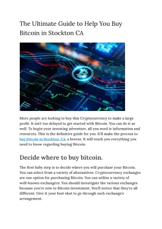 The Ultimate Guide to Help You Buy Bitcoin in Stockton CA