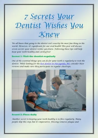 7 Secrets Your Dentist Wishes You Knew