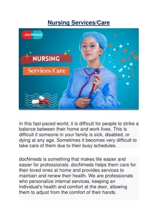 Nursing Services Article