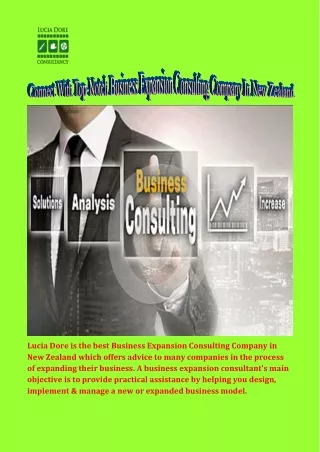 Lucia Dore is the best Business Expansion Consulting Company in New Zealand which offers advice to many companies in the