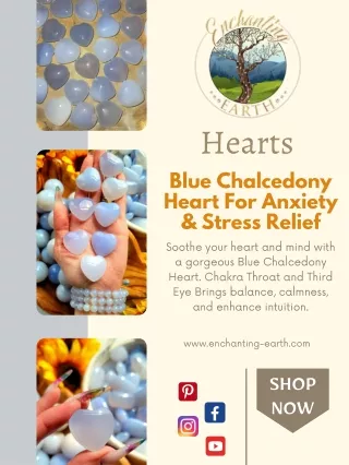 Shop Blue Chalcedony Heart For Anxiety & Stress Relief