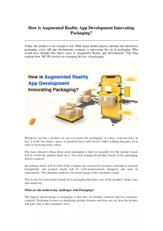 How is Augmented Reality App Development Innovating Packaging