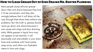 How to Clean Grease Out of Sink Drains Mr. Rooter Plumbing