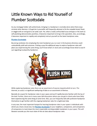 Little Known Ways to Rid Yourself of Plumber Scottsdale