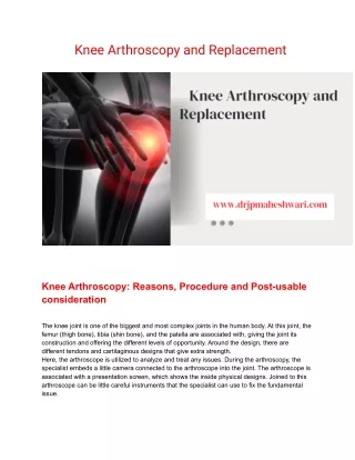 Knee Arthroscopy and Replacement