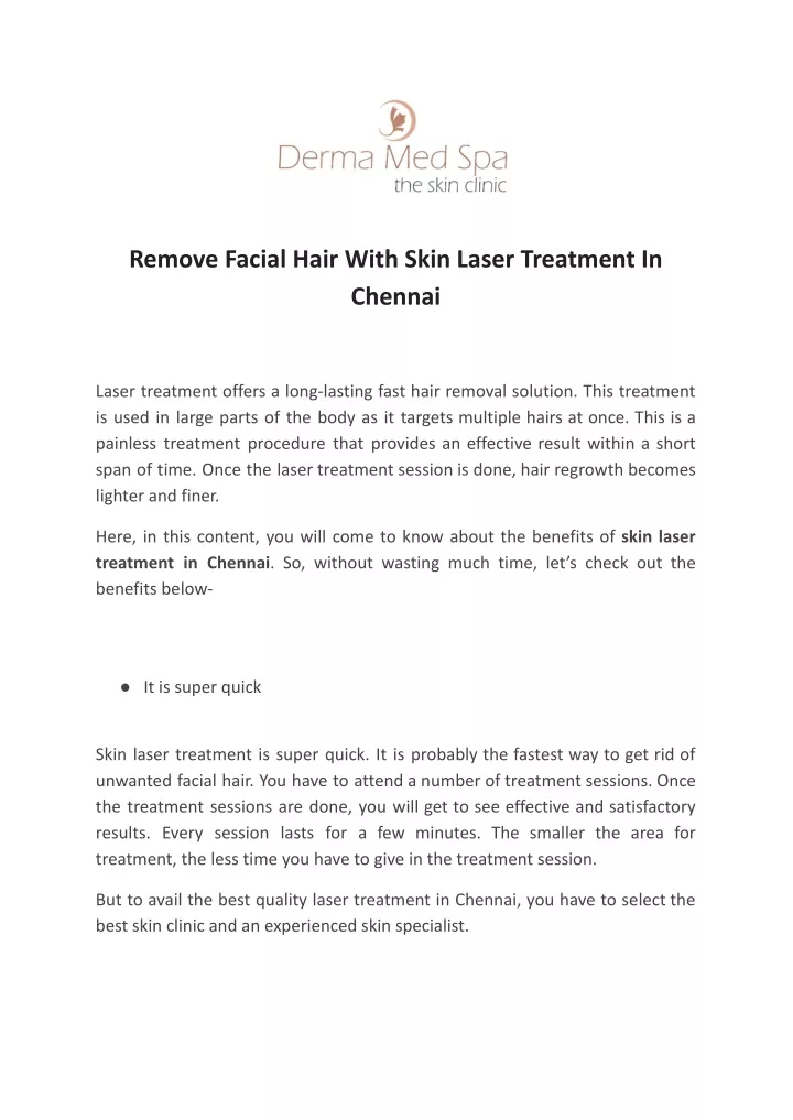 remove facial hair with skin laser treatment