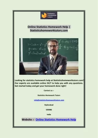 online statistics homework help