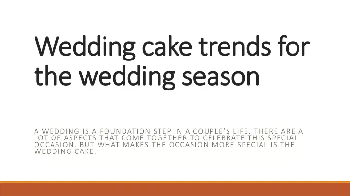 wedding cake trends for the wedding season