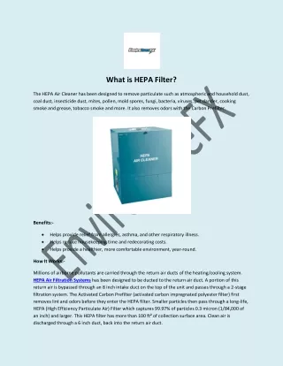 what is hepa filter