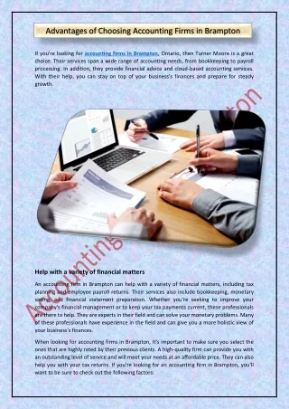 advantages of choosing accounting firms