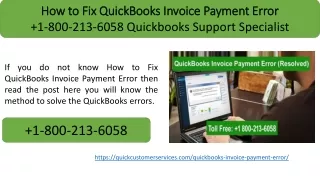 how to fix quickbooks invoice payment error