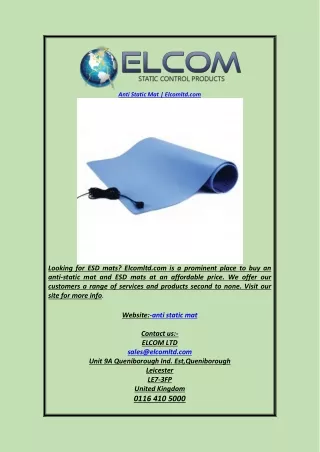 anti static mat elcomltd com