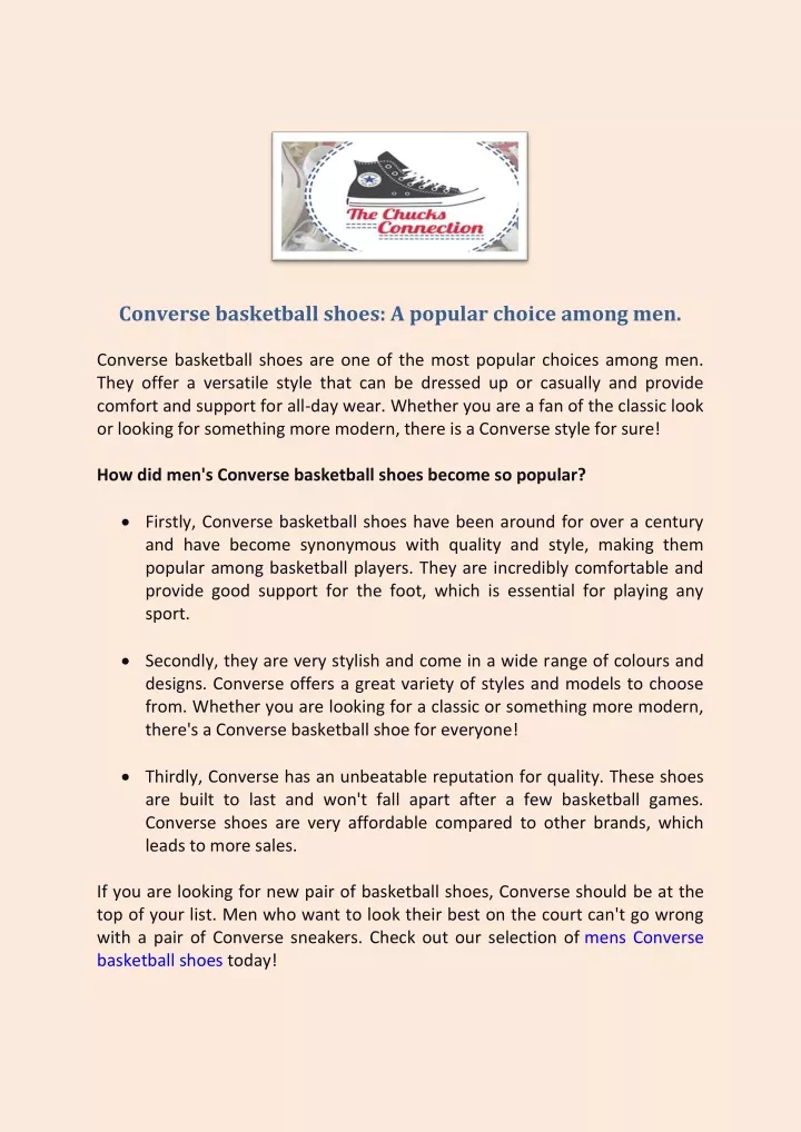 converse basketball shoes a popular choice among