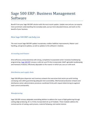 sage 500 erp business management software