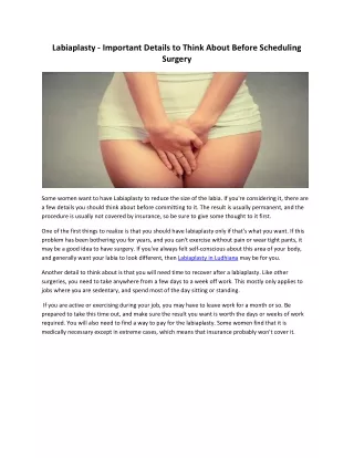 labiaplasty important details to think about