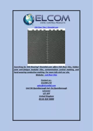 esd floor tiles elcomltd com