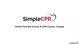 Online First Aid Course & CPR Course, Canada