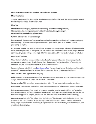what is the definition of data scraping