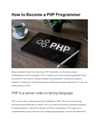 how to become a php programmer