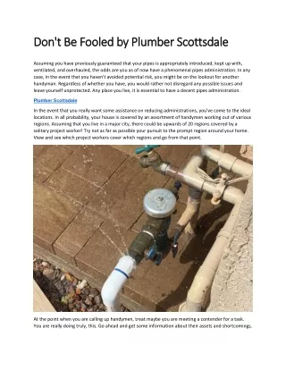 Don't Be Fooled by Plumber Scottsdale