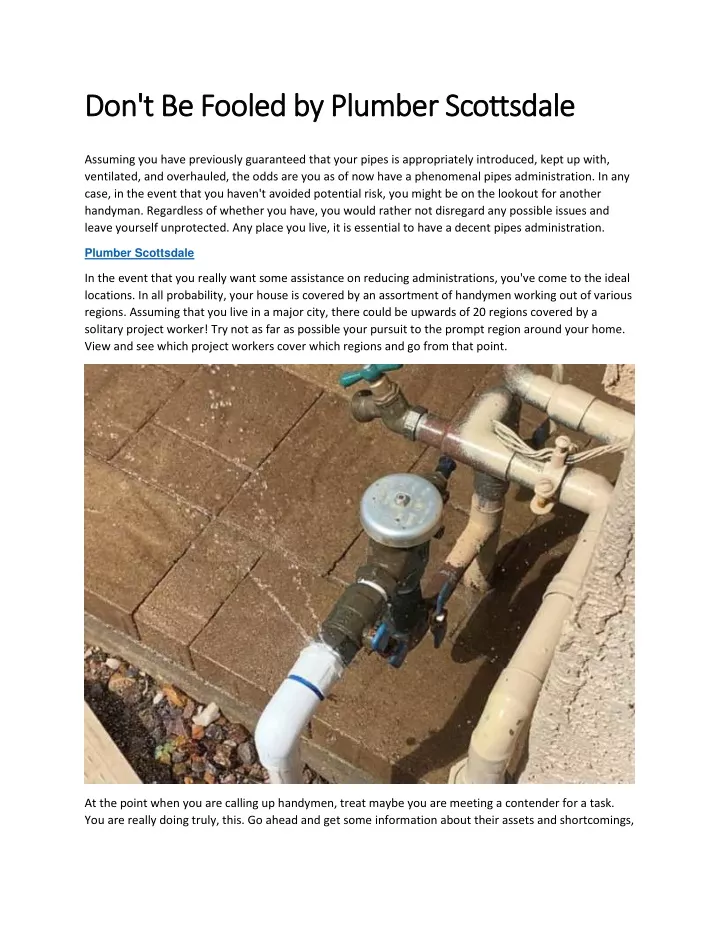 don t be fooled by plumber scottsdale