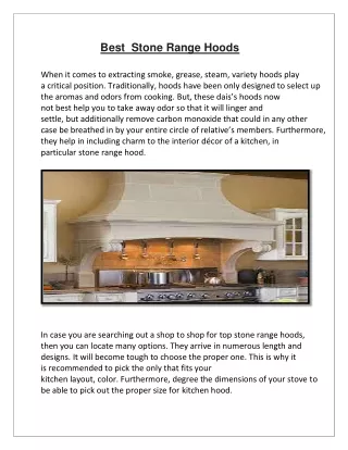 best stone range hoods