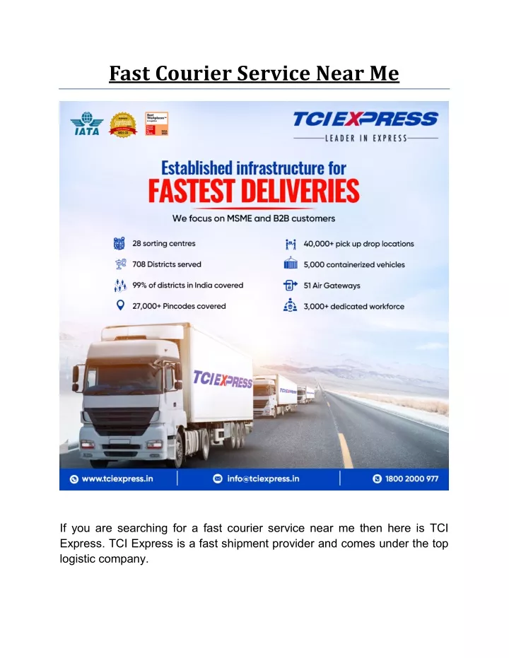 fast courier service near me