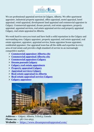 we are professional appraisal services in calgary