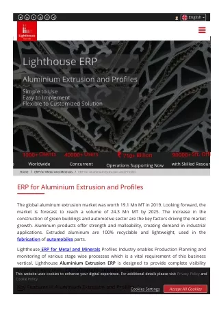 ERP for Aluminium Extrusion