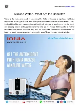Alkaline Water - What Are the Benefits