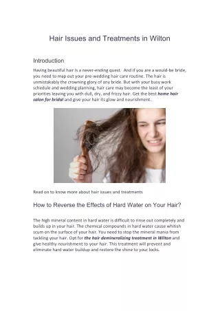Hair issues and treatments in Wilton
