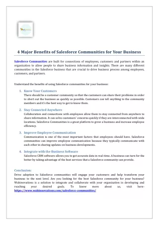4 Major Benefits of Salesforce Communities for Your Business