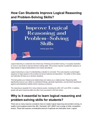 how can students improve logical reasoning