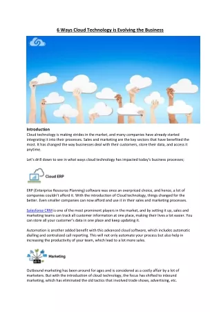 6 ways cloud technology is evolving the business