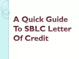 a quick guide to sblc letter of credit