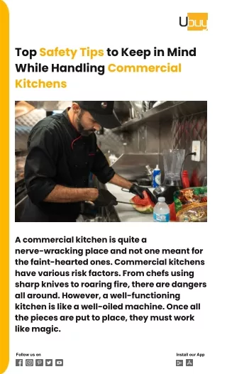 Top Safety Tips to Keep in Mind While Handling Commercial Kitchens